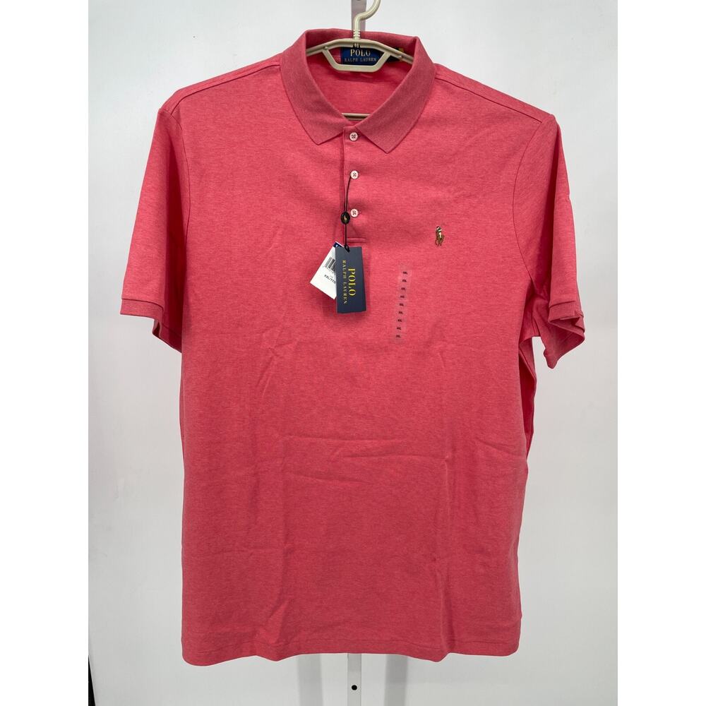 Polo Ralph Lauren Men Polo Shirt 2XL Pink Heather Classic Fit Casual Golf Travel